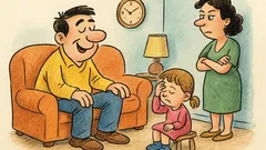 Banc: Soțul se joacă cu fiica lui